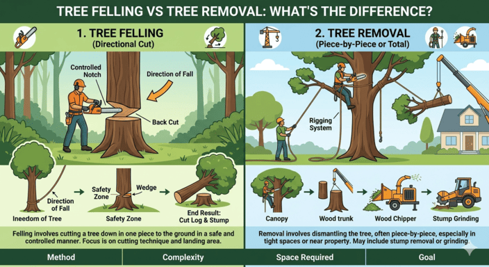 Tree Felling vs Tree Removal