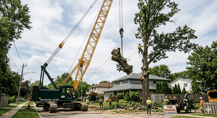 When Tree Removal Requires a Crane
